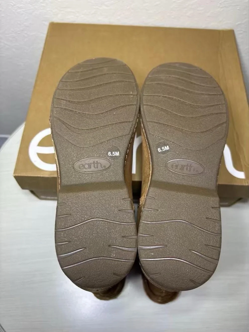 Earth Ethyland Suede Boots 6.5 M  Natural Tan Faux Fur Cozy Water-repellent NIB
